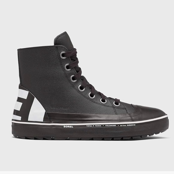 Sorel Cheyenne Metro Hi Top Waterproof Black & White Sneaker Boot Men’s Size 8 - Picture 5 of 16